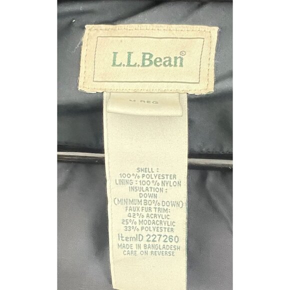 LL Bean Women's Ultrawarm Down Three Quarter Length Hooded Coat Black M - Picture 3 of 6